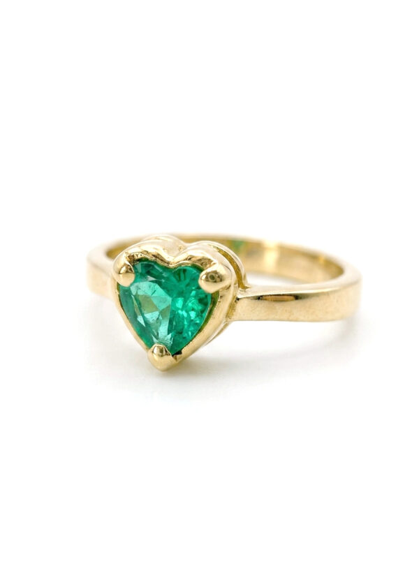 S539 ANILLO CORAZÓN DE ESMERALDA