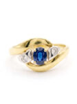 S89 ANILLO BICOLOR CON ZAFIRO Y DIAMANTES