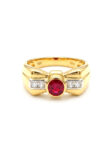 S161 ANILLO CON RUBÍ Y DIAMANTES