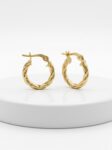 CAND002 CANDONGAS TRENZA EN ORO 18 KILATES