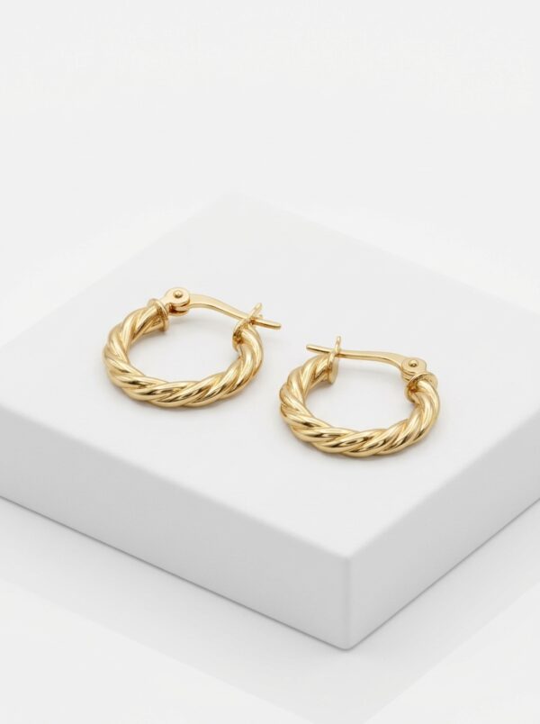 CAND003 CANDONGAS TRENZADAS EN ORO 18 KILATES