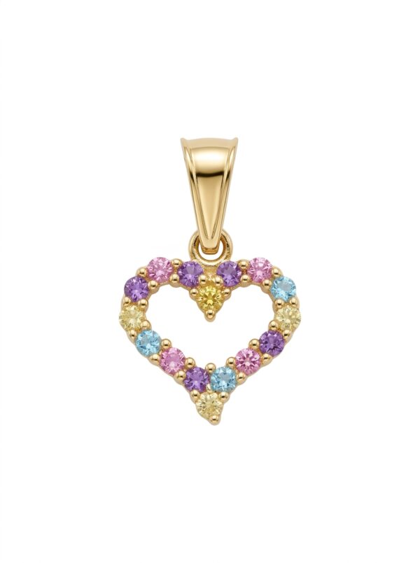 DJ163 DIJE CORAZÓN PASTEL EN ORO 18 KILÁTES
