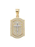 DJ164 DIJE PLACA CON CRUCIFIJO EN ORO 18 KILATES