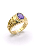 GNO001 ANILLO DE OBISPO CON AMATISTA