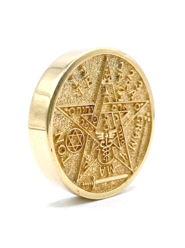GNO003 APLIQUE PENTAGRAMA EN ORO 18 KILATES