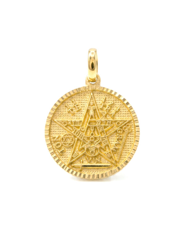 GNO008 DIJE DE PENTAGRAMA EN ORO 18 KILATES