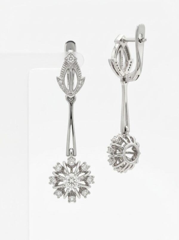 H15 PENDIENTES EN ORO BLANCO CON DIAMANTES