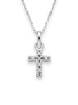 S112 DIJE CRUZ CON DIAMANTES EN ORO BLANCO