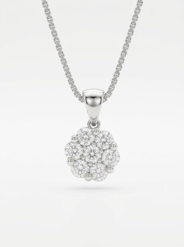 S395 DIJE FLOR CON DIAMANTES EN ORO BLANCO