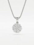 S397 DIJE FLOR CON DIAMANTES EN ORO BLANCO
