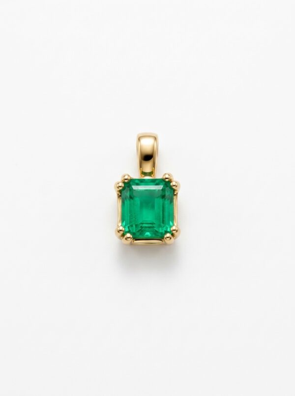 S644 DIJE ESMERALDA EN ORO 18 KILATES