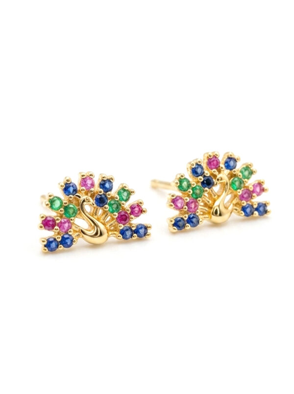TOP014 TOPOS PAVO REAL EN ORO 18 KILATES