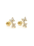 TOP019 TOPOS MARIPOSAS EN ORO 18 KILATES