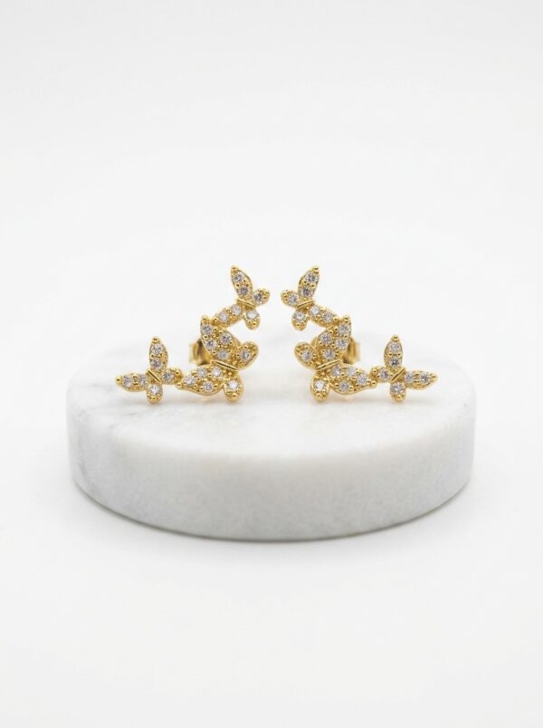 TOP031 TOPOS MARIPOSAS EN ORO 18 KILATES