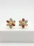 TOP073 TOPOS FLORES EN ORO 18 KILATES