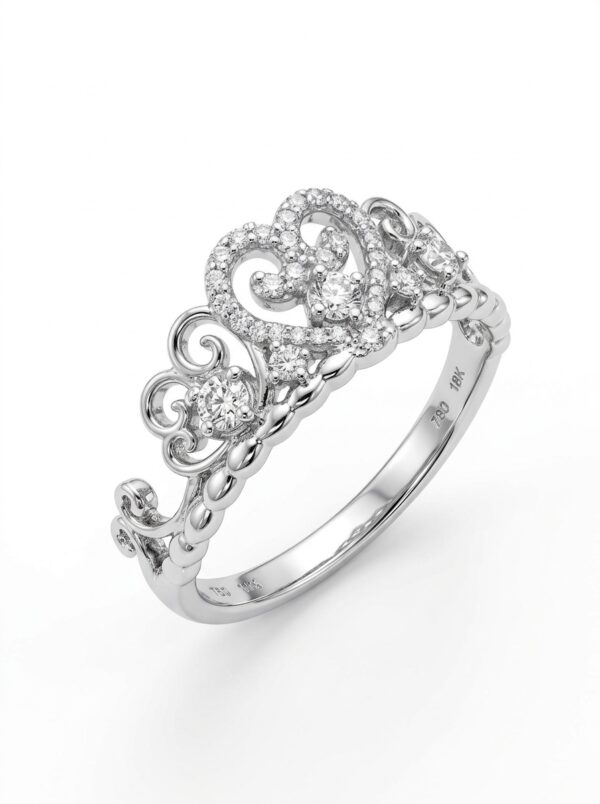 ANLA092 ANILLO CORONA EN ORO BLANCO