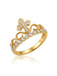 ANLA122 ANILLO CORONA CRUZADAEN ORO 18 KILATES