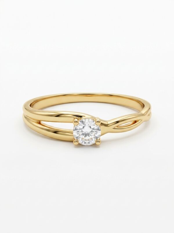 ANLA155 ANILLO SOLITARIO TRENZADO EN ORO 18 KILATES