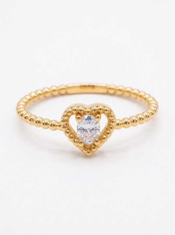 ANLA169 ANILLO CORAZÓN EN ORO 18 KILATES