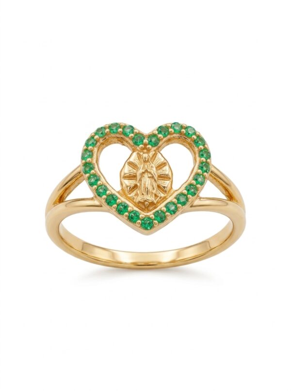 ANLA204 ANILLO CORAZÓN MORENA EN ORO 18 KILATES