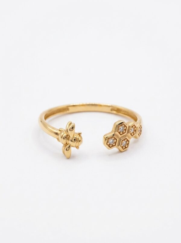 ANLA210 ANILLO COLMENA EN ORO 18 KILATES