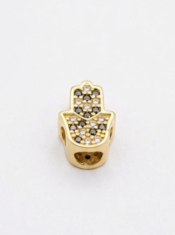 APLA026 APLIQUE MANO HAMSA EN ORO 18 KILATES