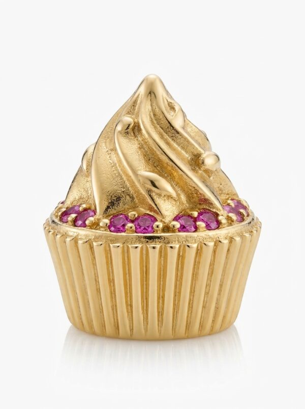 APLA036 APLIQUE CUPCAKE EN ORO 18 KILATES