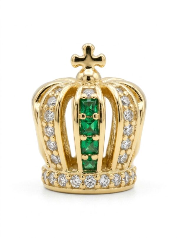 APLA037 APLIQUE CORONA REAL EN ORO 18 KILATES