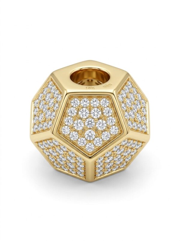 APLA039 APLIQUE POLIEDRO EN ORO 18 KILATES