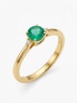 BOTAN30 ANILLO SOLITARIO ESMERALDA EN ORO 18 KILATES