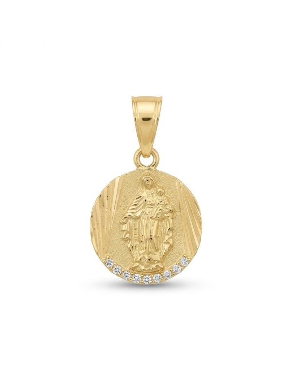 DJ205 DIJE MEDALLA VIRGEN DEL CARMEN EN ORO 18 KILATES