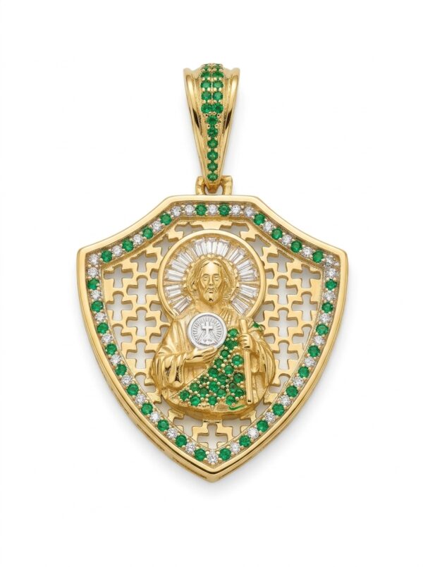 DJ240 DIJE ESCUDO SAN JUDAS EN ORO 18 KILATES